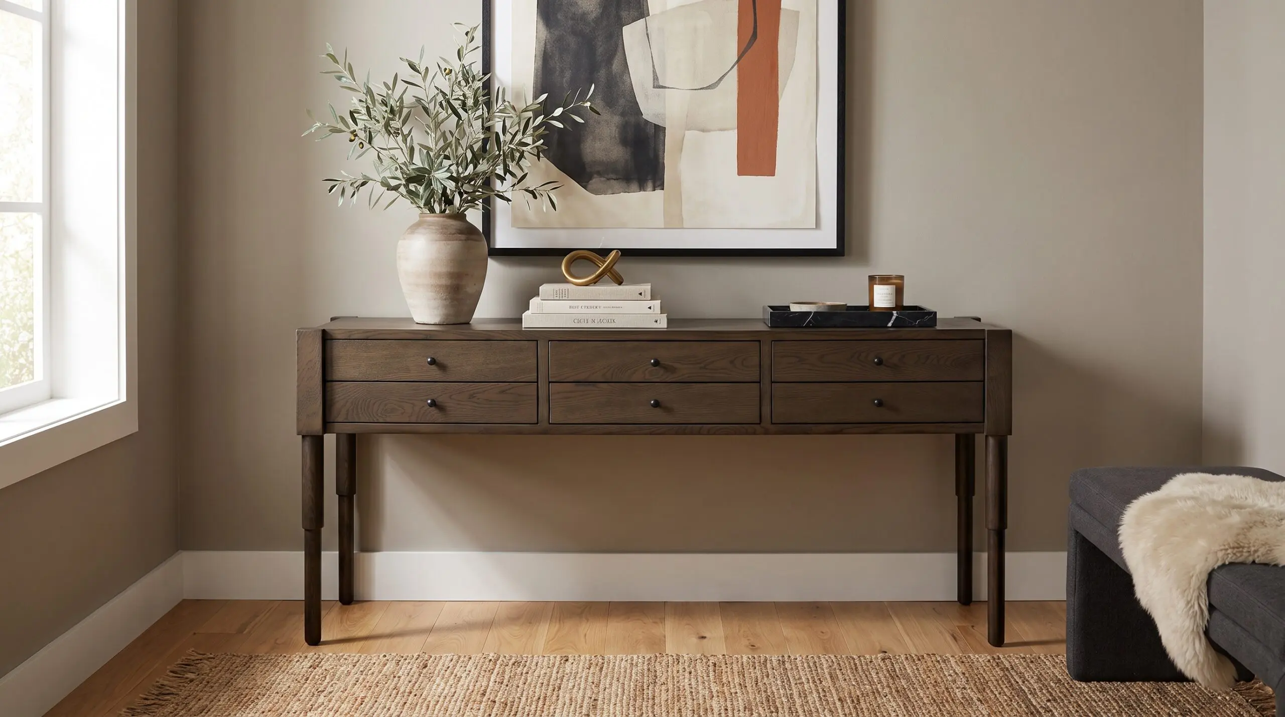 Wallace Console in white oak