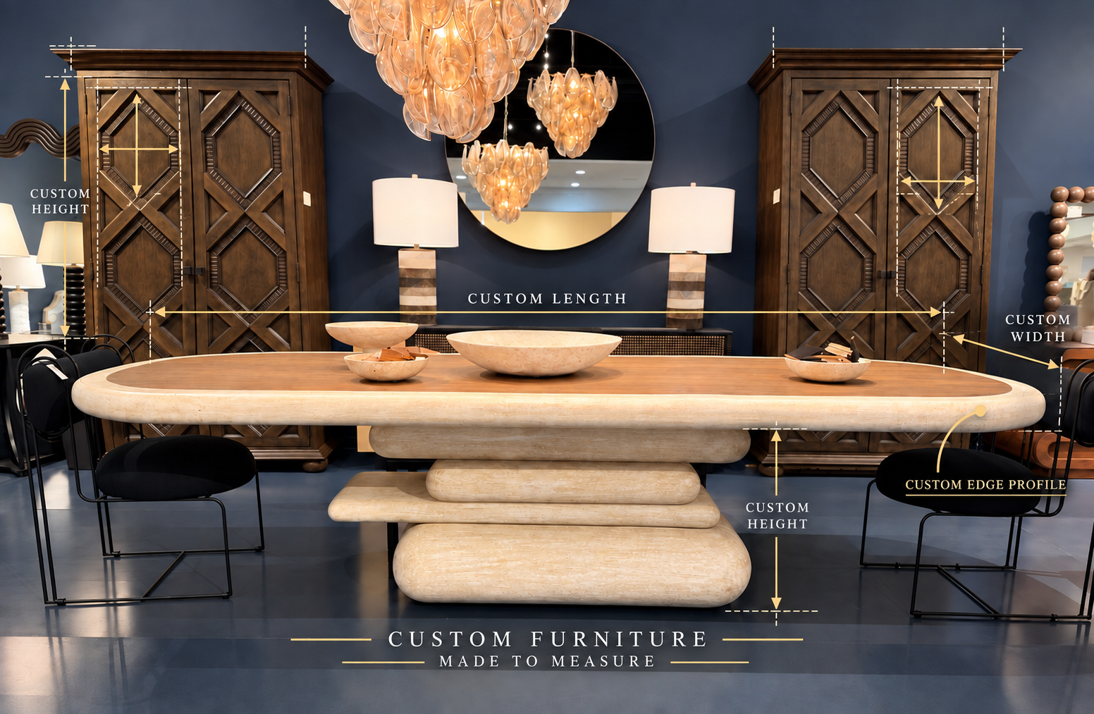 Custom furniture dimensions and project planning